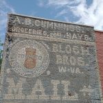 Old-fashioned advertising painted onto brick wall in Jonesborough TN